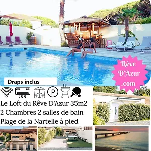 Reve D'azur En Bord De A La Nartelle Avec Piscine Dans La Residence, Terrasse, Bbq, 2 2 Sdb De 35m2 Draps Inclus Hébergement de vacances